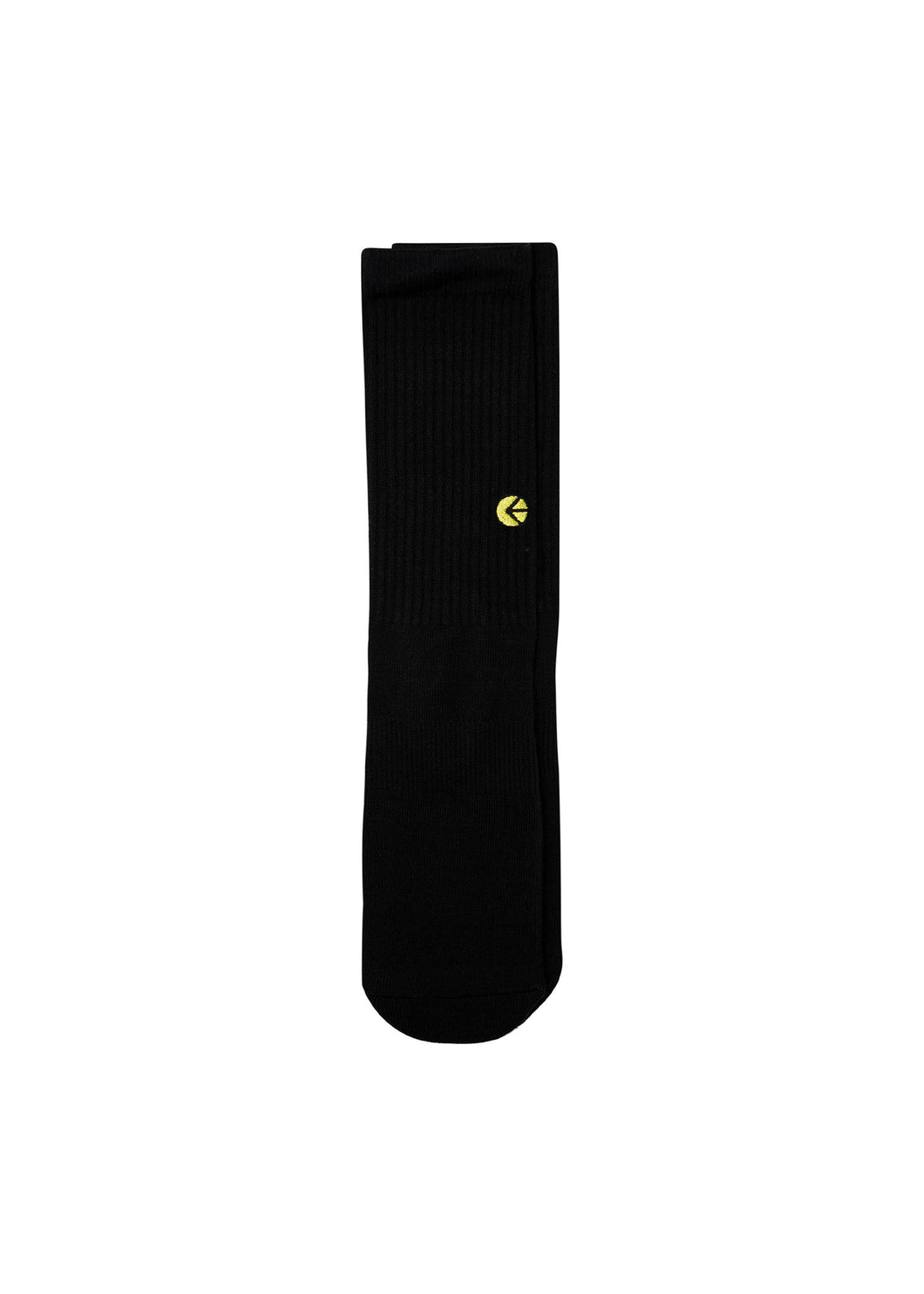 Boys Black Crew Sock - Yellow Logo