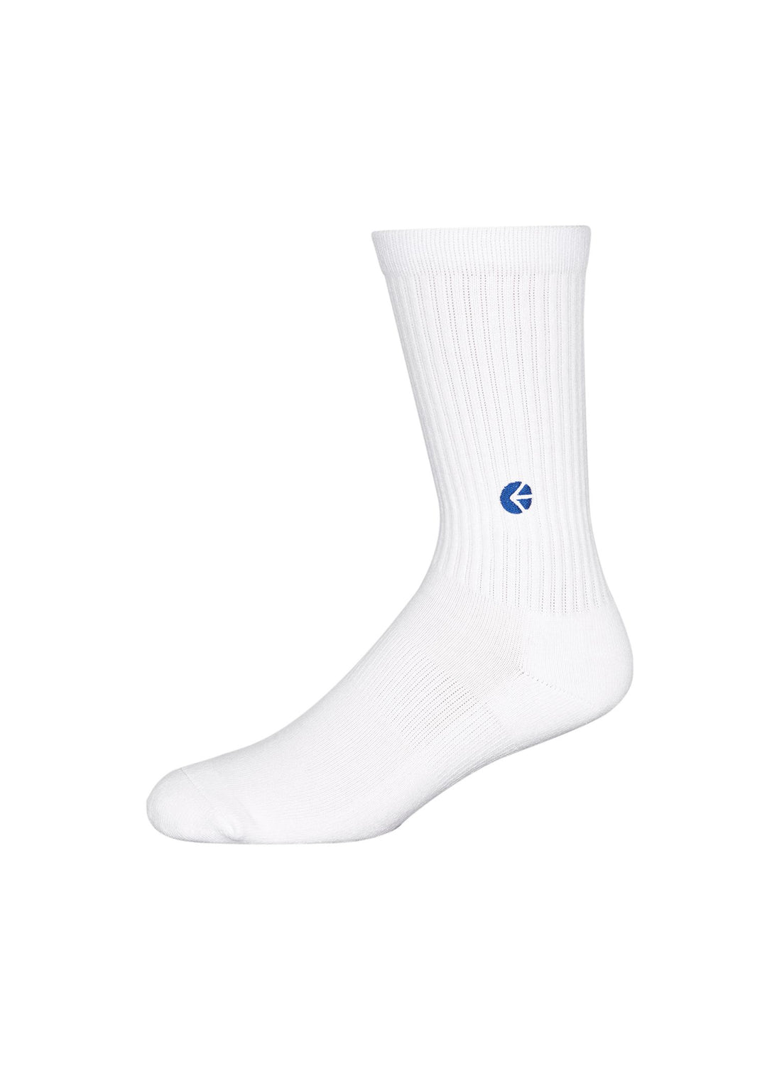 Boys White Crew Sock - Blue Logo