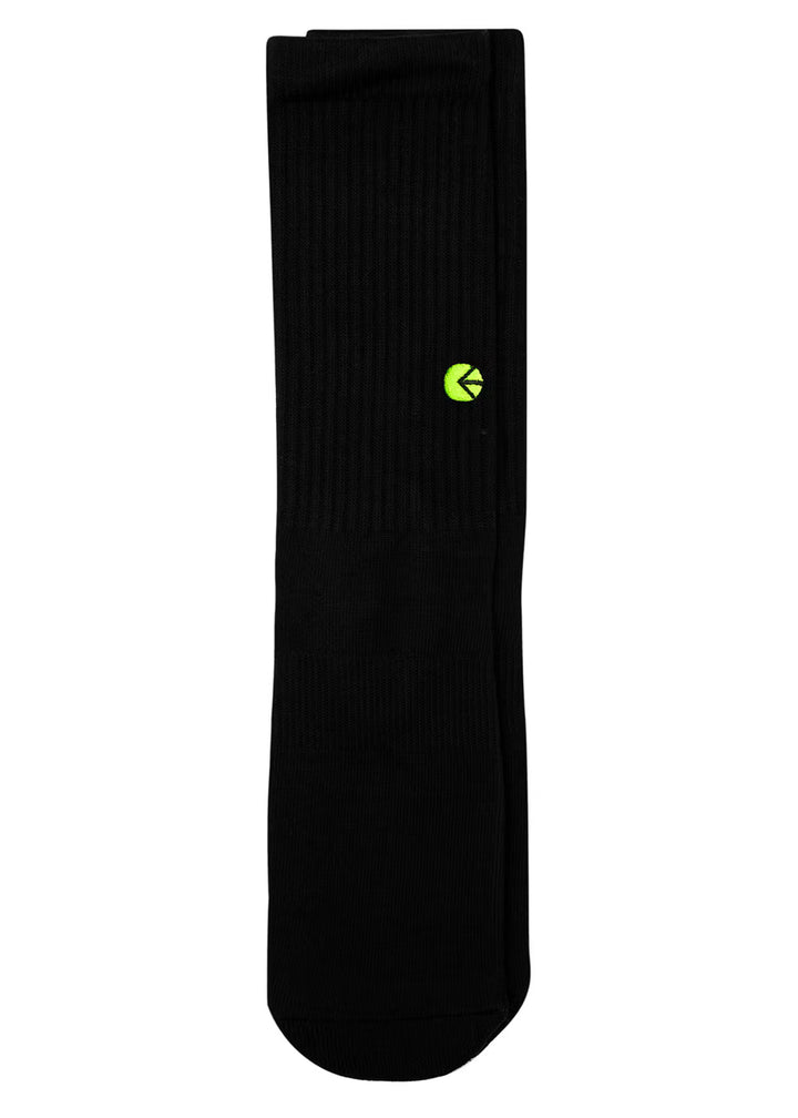 Black Crew Sock - Flo Green Logo