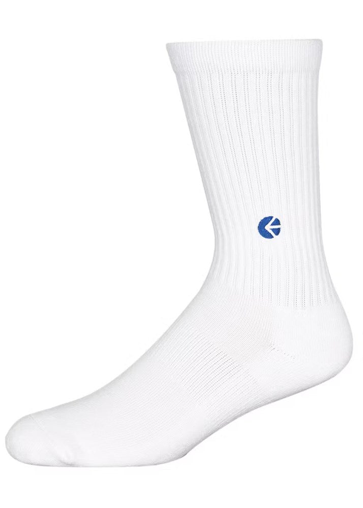 White Crew Socks - Blue Logo