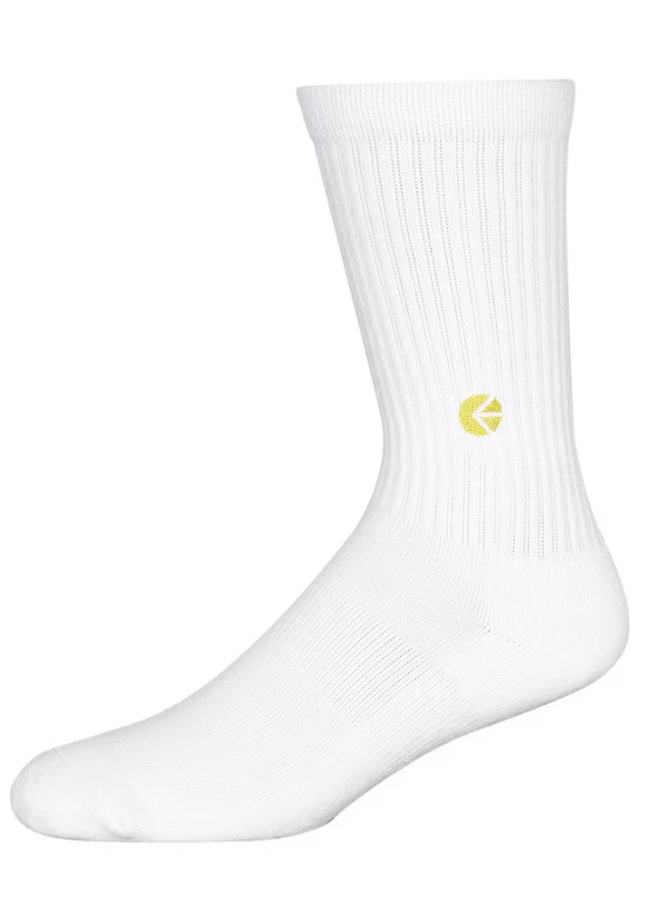 White Crew Socks - Yellow Logo