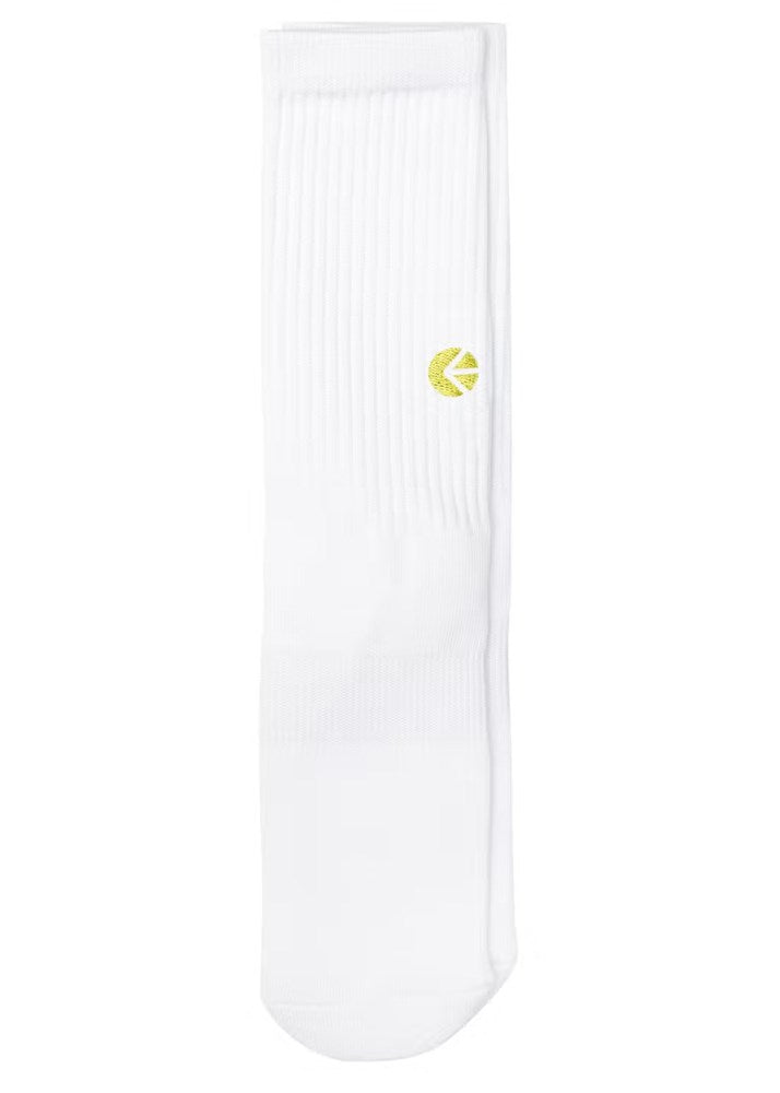 White Crew Socks - Yellow Logo