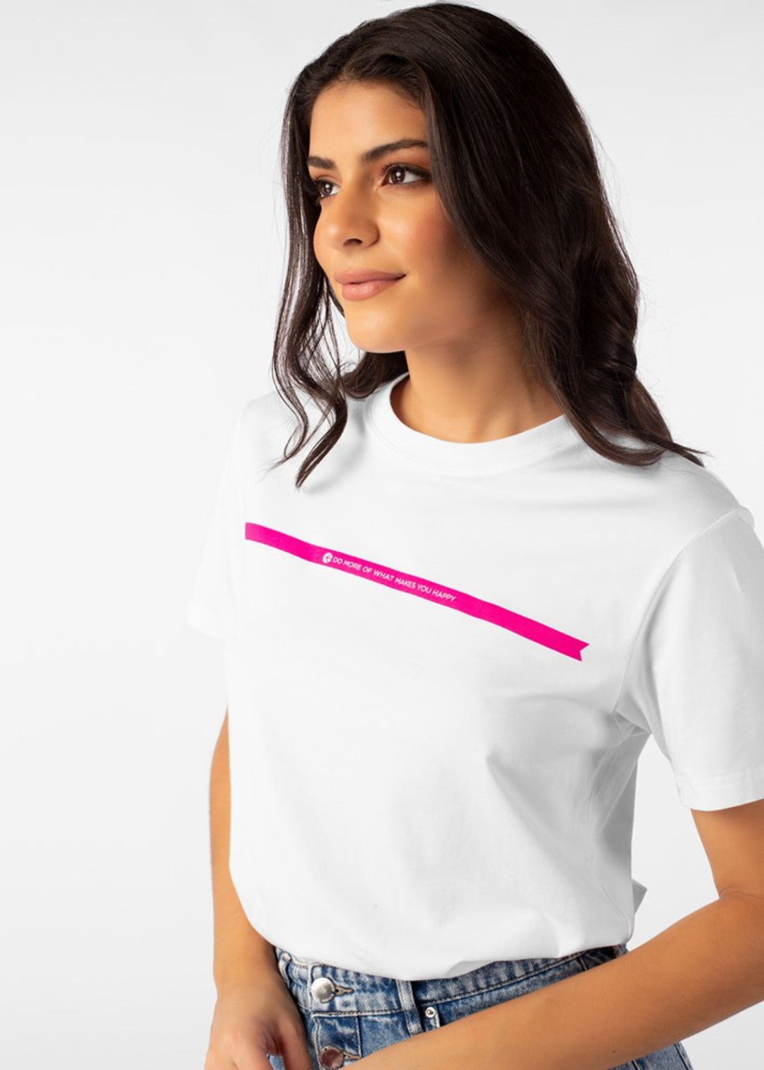 Womens Makes You Happy Modal Tee - White