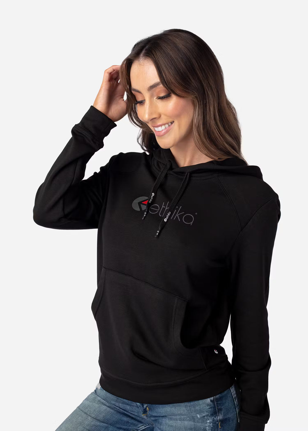 Womens Premium Hoodie - Black Logo